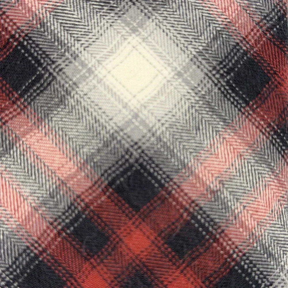 Onassis 100% Cotton Plaid Neck Tie Black Red Gray White‎ Standard 58x3.1